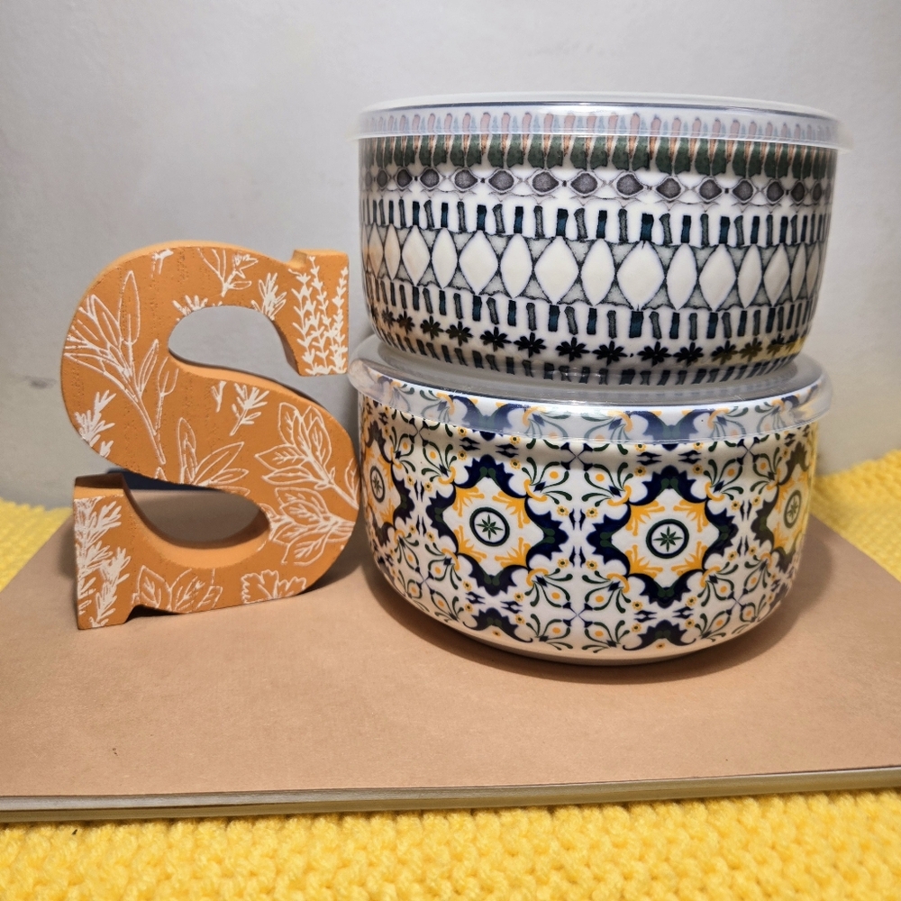 Air Tight Ceramic (Stoneware) Food Containers (2)